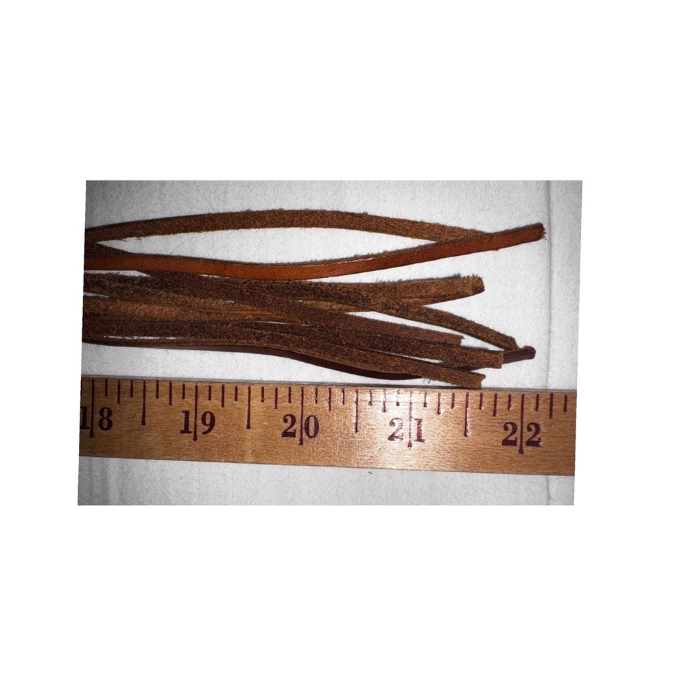 Vtg Y2K Woven Leather Macrame Fringe Belt Brown Boho Western O-Ring 2000s - Picture 4 of 4